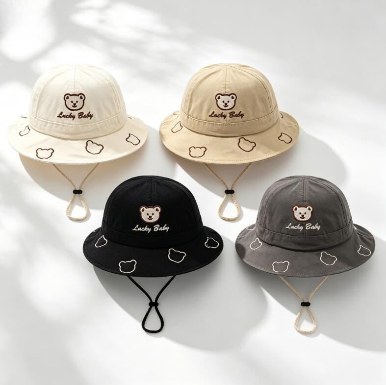 Kids Outdoor Hat - 2026 Sevimli Karikatür Ayı Bebek Kova