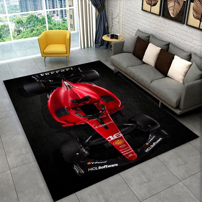 Kids Outdoor Flooring - Retro F-Ferrarii Yarış Arabası Moto Kaymaz
