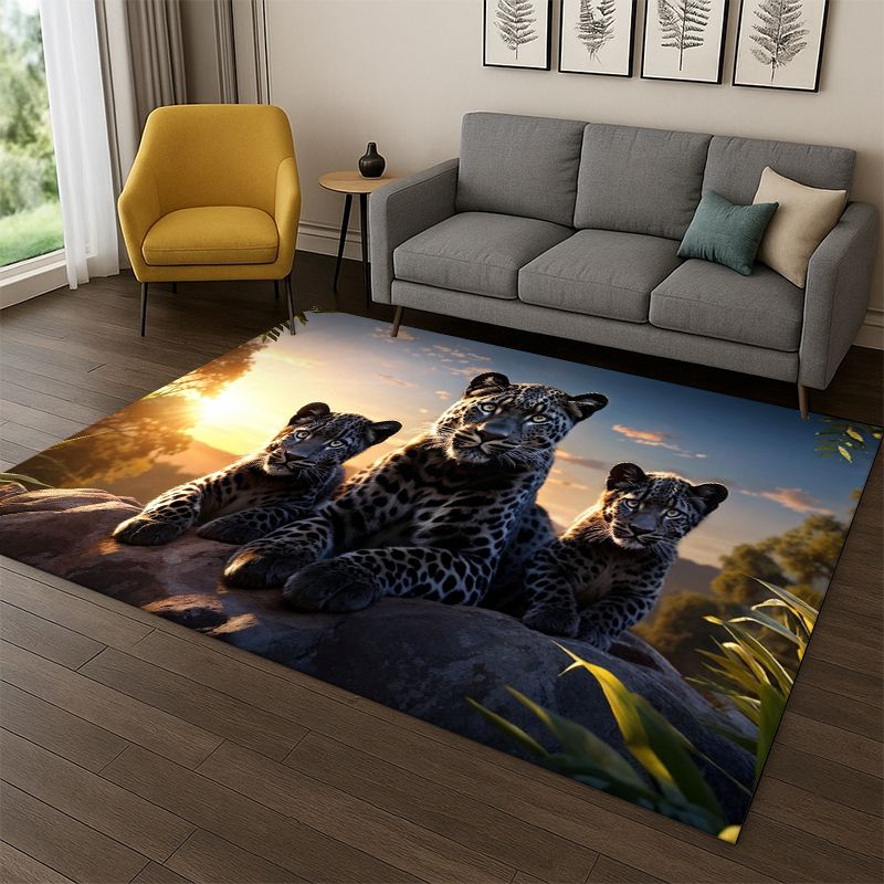 Kids Outdoor Flooring - Leopar çita canavar hayvan halı kilim