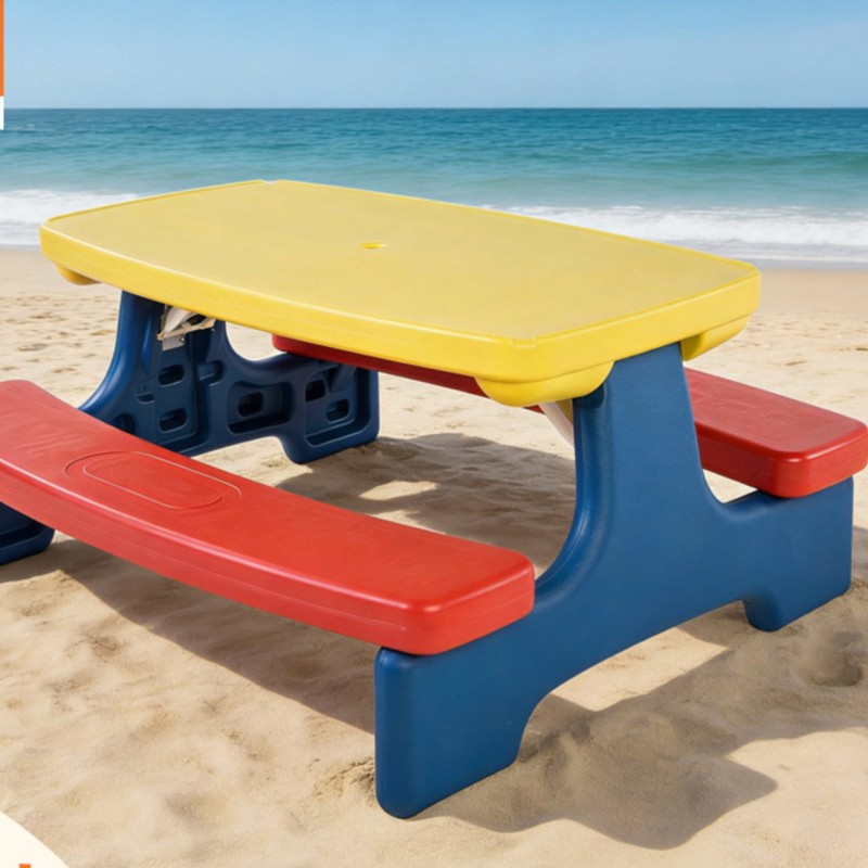 Kids Outdoor Table And Chairs With Umbrella - LazyChild Katlanabilir Çocuklar Açık Hava Masası