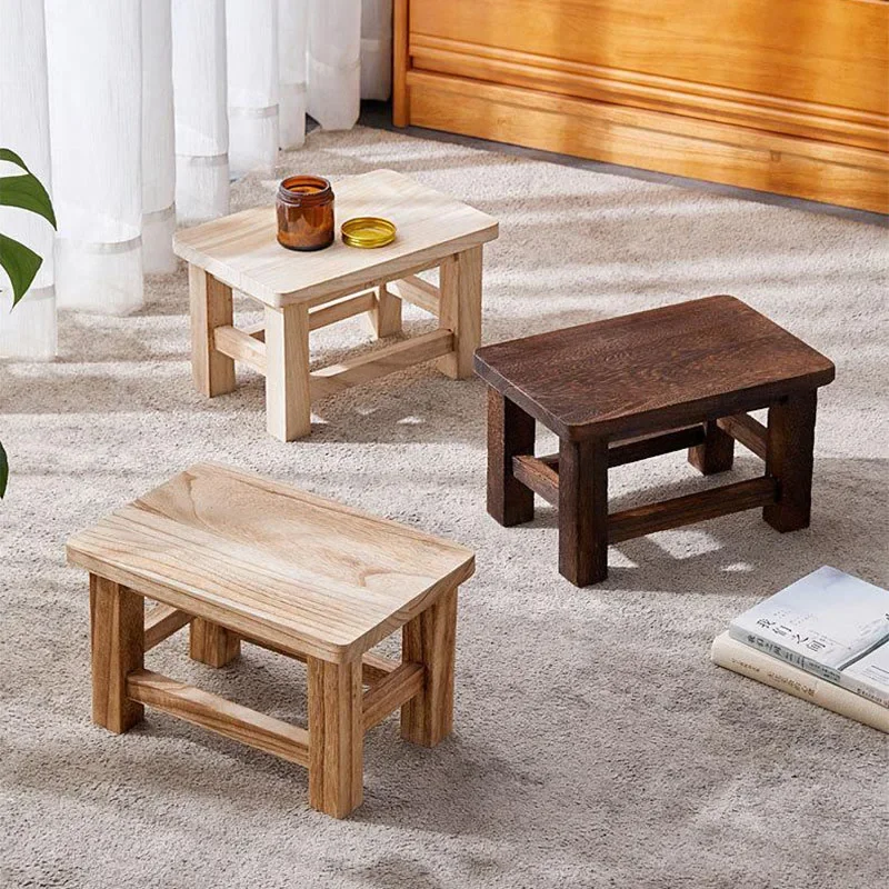 Kids Outdoor Table And Chairs - Masif ahşap tabure yetişkin ayakkabı değiştirme