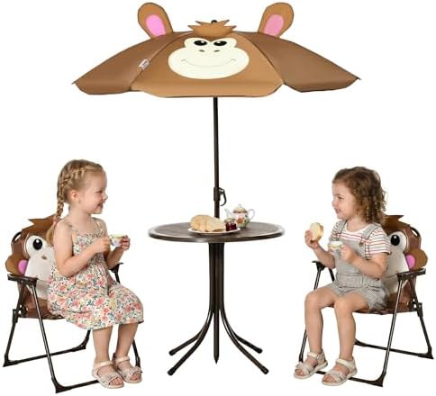 Kids Outdoor Table With Umbrella - Çocuk Masa ve Sandalye Takımı Piknik