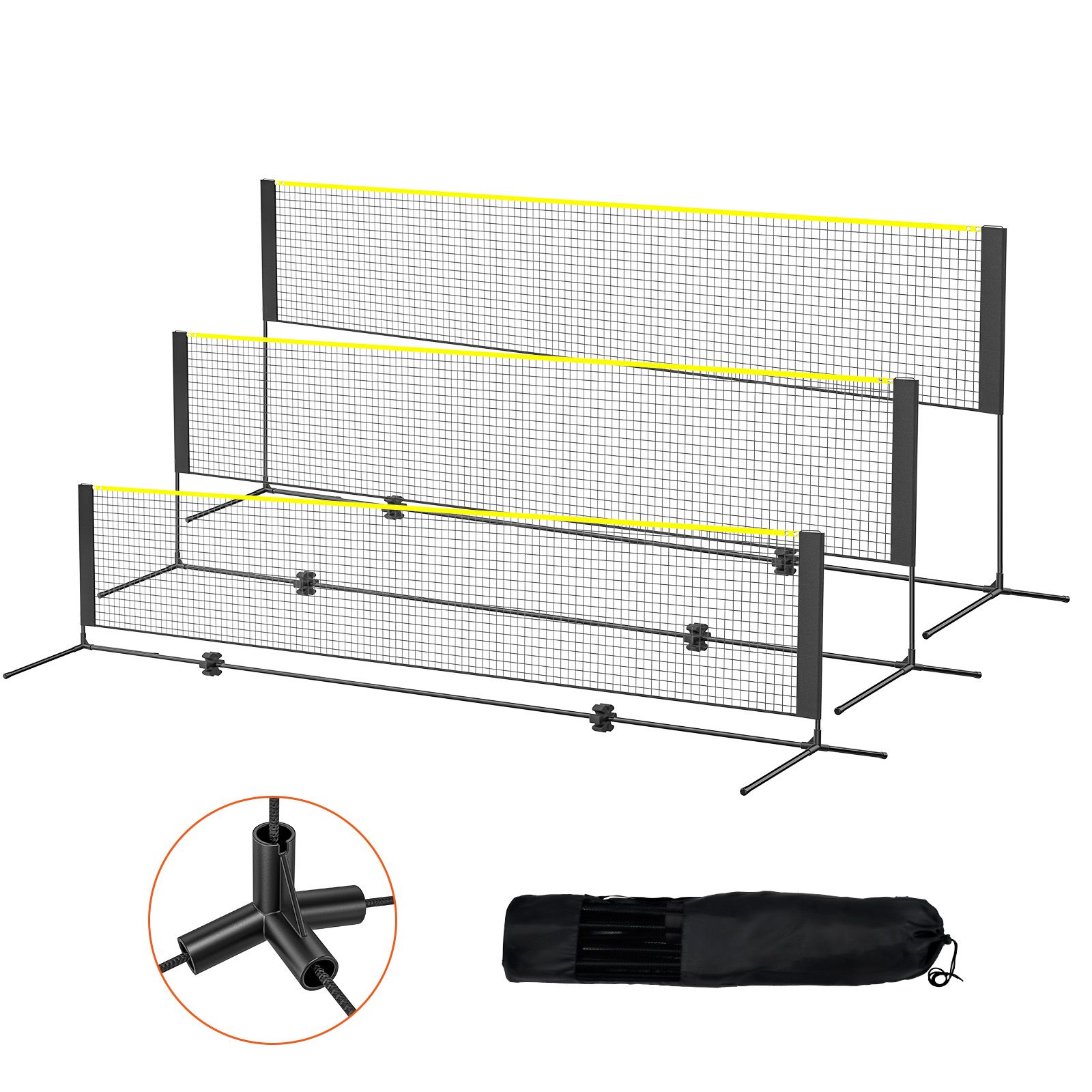 Kids Outdoor Volleyball Net - Badminton Filesi, Yüksekliği Ayarlanabilir Voleybol Filesi,