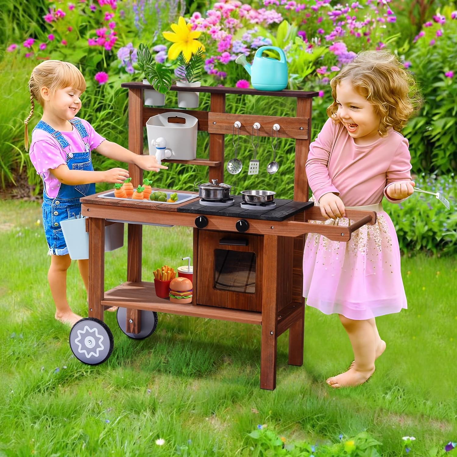 Kids Outdoor Sink - Çocuklar için Tekerlekli Açık Hava Çamur