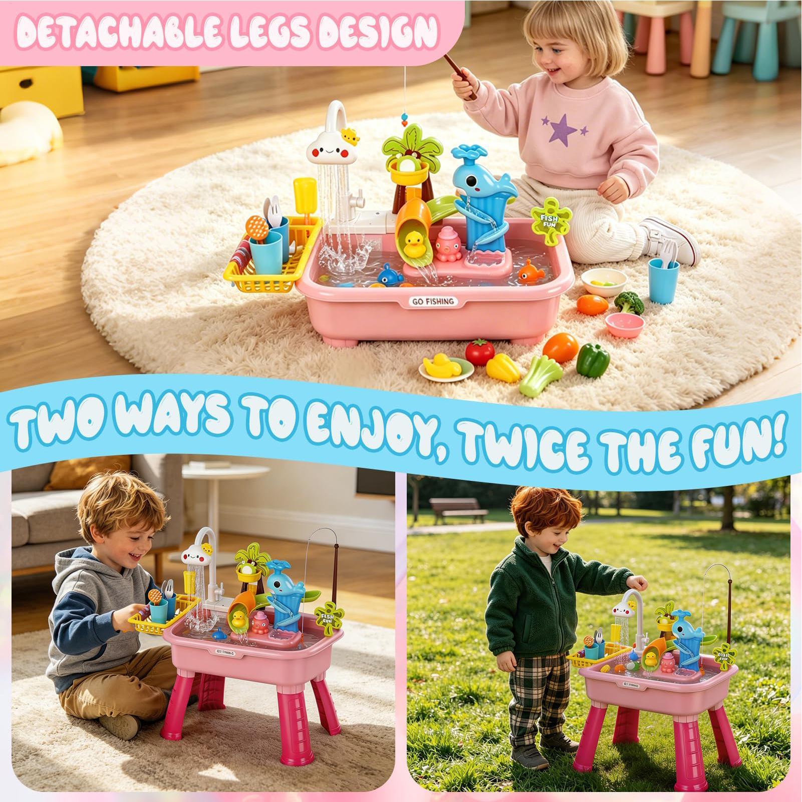Kids Outdoor Sensory Table - Geliştirilmiş Çocuk Su Masası Mutfak Oyuncak