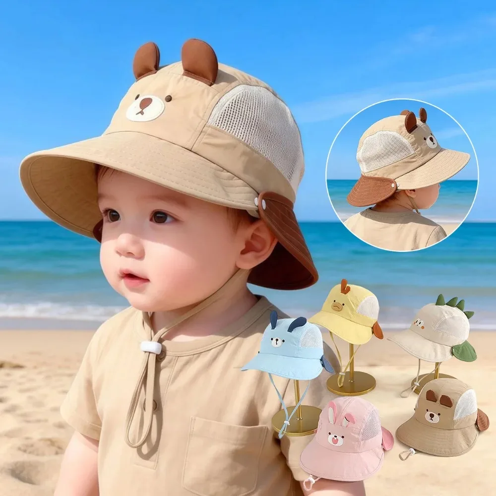 Kids Outdoor Hat - Sevimli Karikatür Bebek Balıkçı Şapkası Yaz
