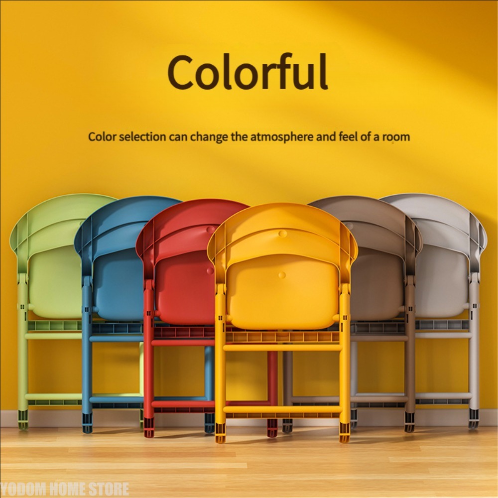 Kids Outdoor Foldable Chair - Çocuklar için Renkli Plastik Sırtlı Sandalye