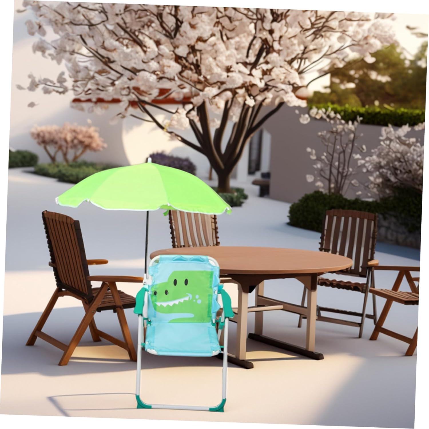 1 takım katlanır plaj sandalye - Kids Outdoor Lounge Chair With Umbrella incelemesi ve fiyatı