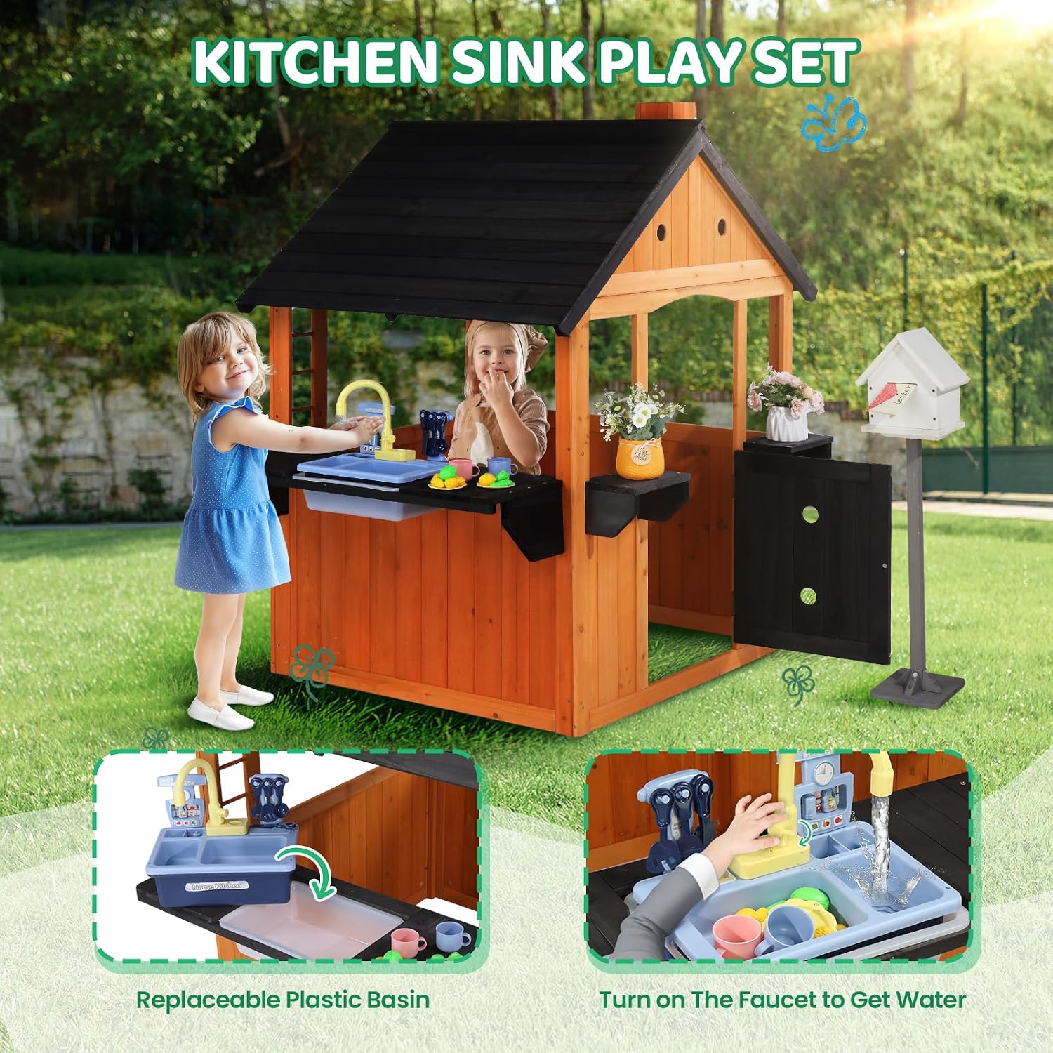 Çocuklar için Ahşap Oyun Evi,  - Kids Outdoor Sink incelemesi ve fiyatı