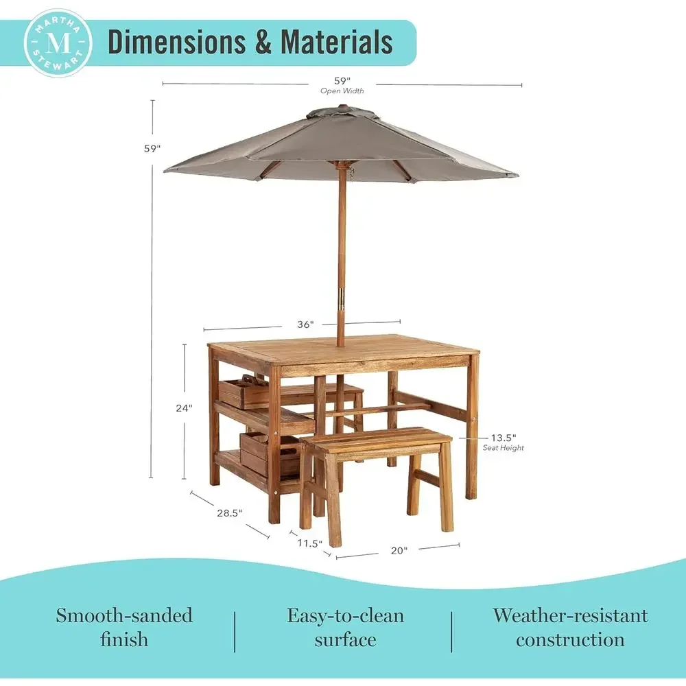Çocuklar için Açık Hava Sandık - Kids Outdoor Table With Umbrella incelemesi ve fiyatı