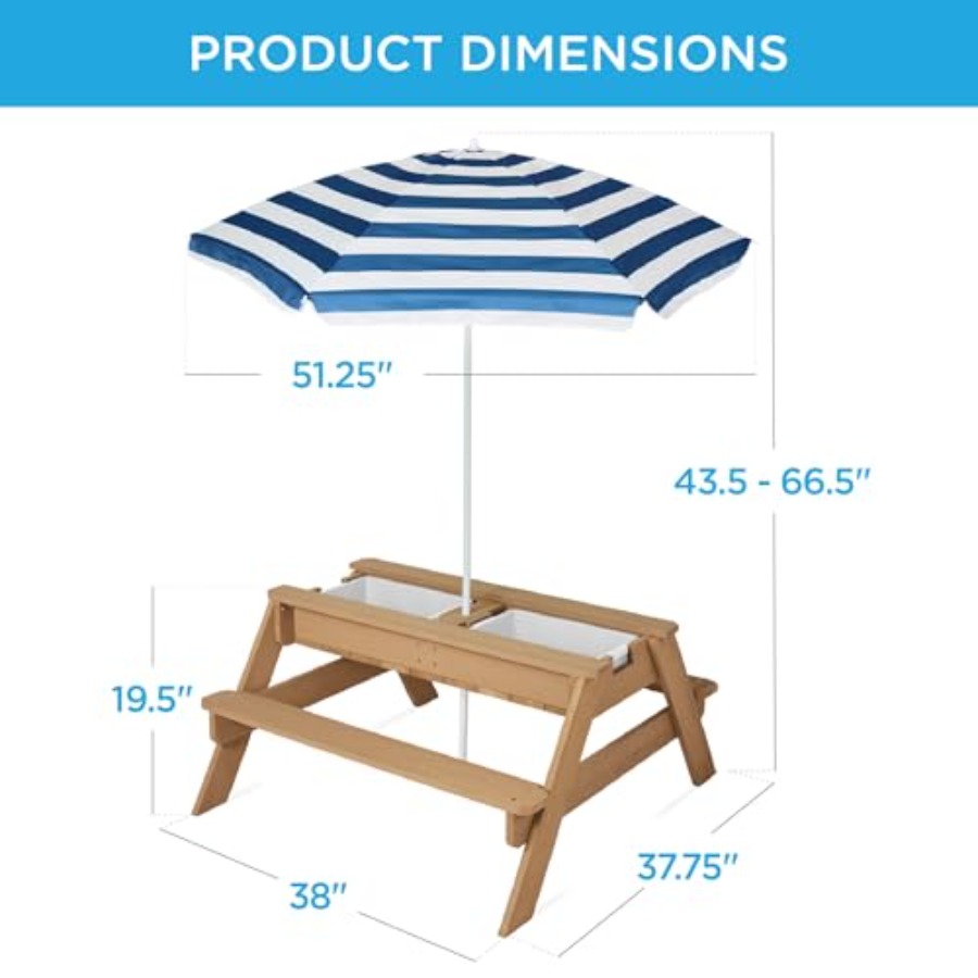 Açık hava çocuk piknik masası, - Kids Outdoor Table With Umbrella incelemesi ve fiyatı