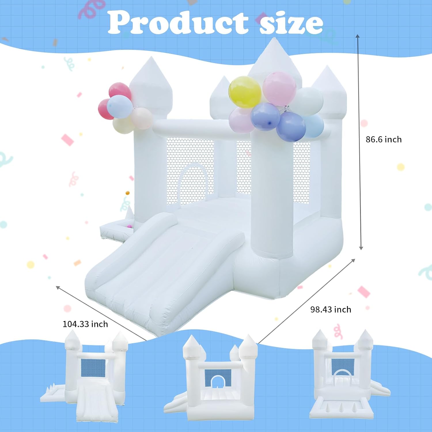 Beyaz Zıplama Evi, İç ve Dış M - Kids Outdoor Inflatable incelemesi ve fiyatı