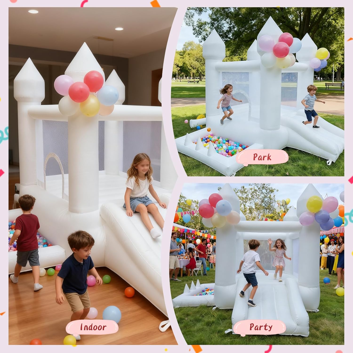 Beyaz Zıplama Evi, İç ve Dış M - Kids Outdoor Inflatable incelemesi ve fiyatı