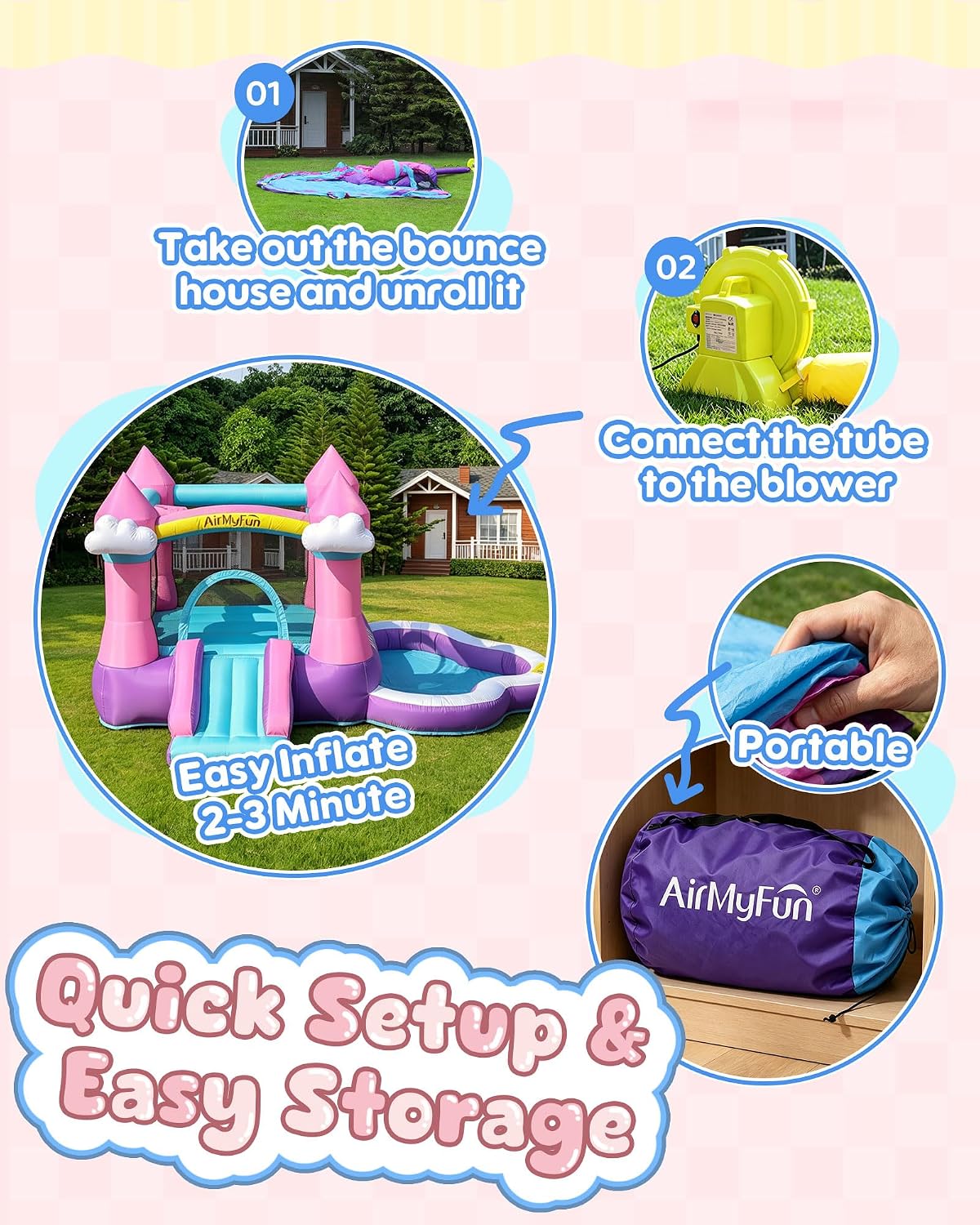 3-8 Yaş Çocuklar İçin Pembe İç - Kids Outdoor Inflatable incelemesi ve fiyatı
