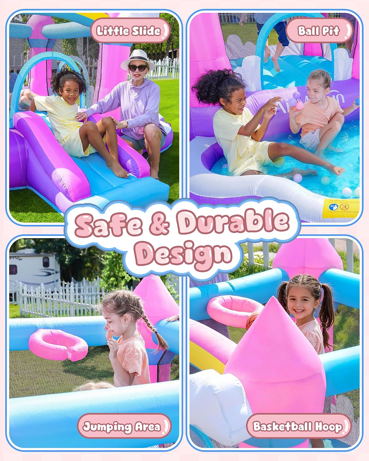 3-8 Yaş Çocuklar İçin Pembe İç - Kids Outdoor Inflatable incelemesi ve fiyatı