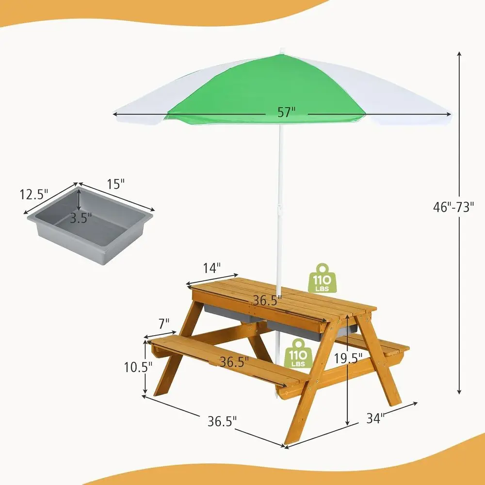3'ü 1 Arada Yüksekliği Ayarlan - Kids Outdoor Table With Umbrella incelemesi ve fiyatı