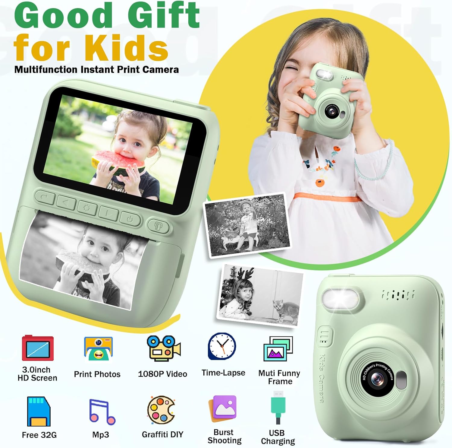 Anında Baskılı Çocuk Kamerası, - Kids Outdoor Toys incelemesi ve fiyatı
