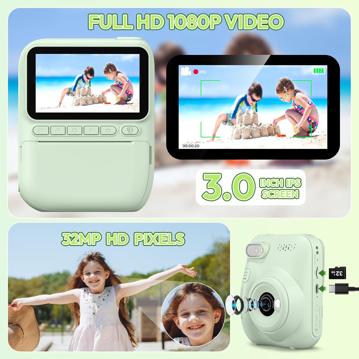Anında Baskılı Çocuk Kamerası, - Kids Outdoor Toys incelemesi ve fiyatı
