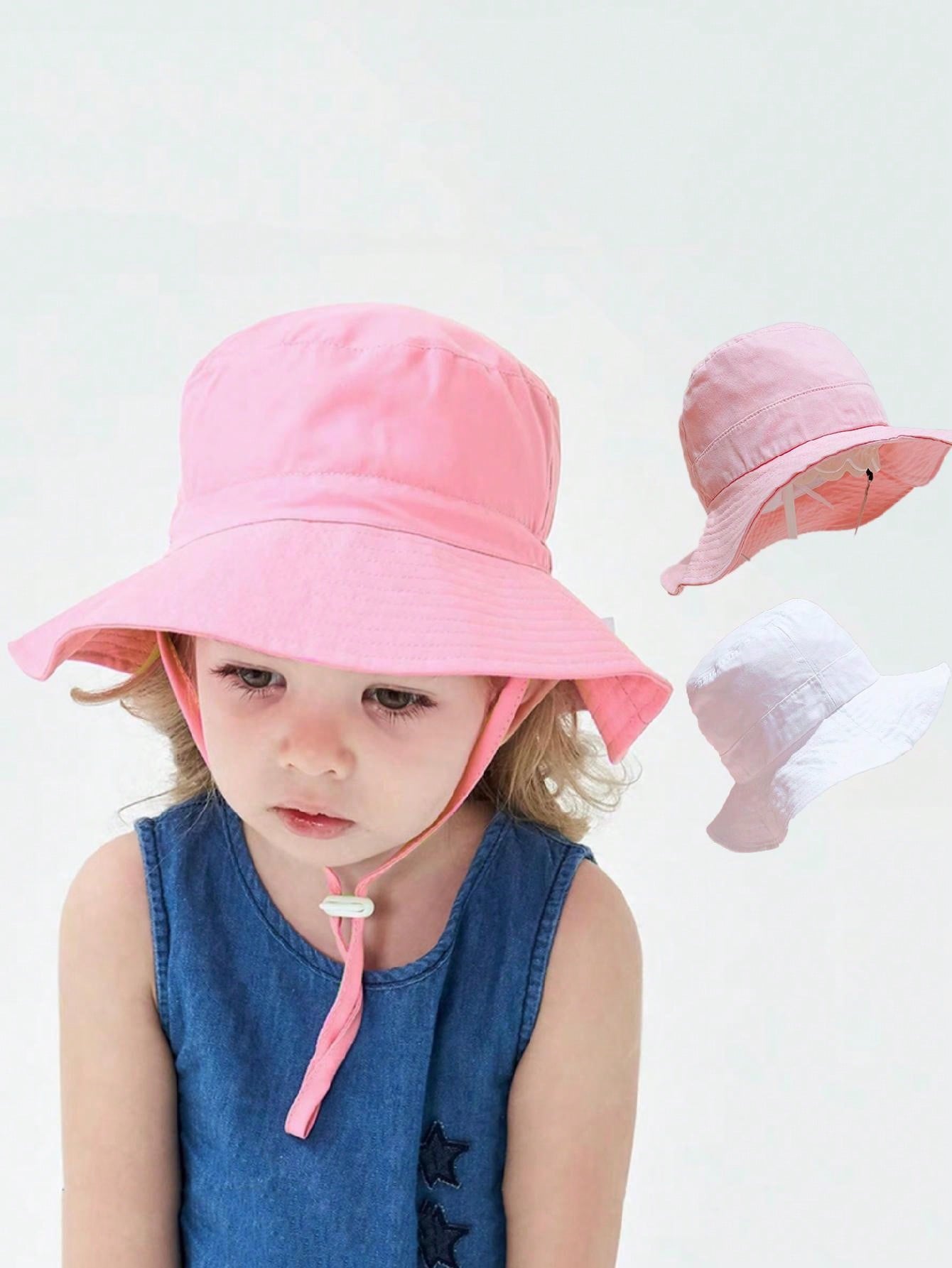1 adet pembe düz üst kova şapk - Kids Outdoor Hat incelemesi ve fiyatı