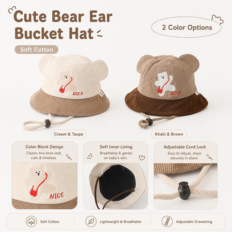 Çocuklar için Ayı Kulaklı Kova - Kids Outdoor Hat incelemesi ve fiyatı
