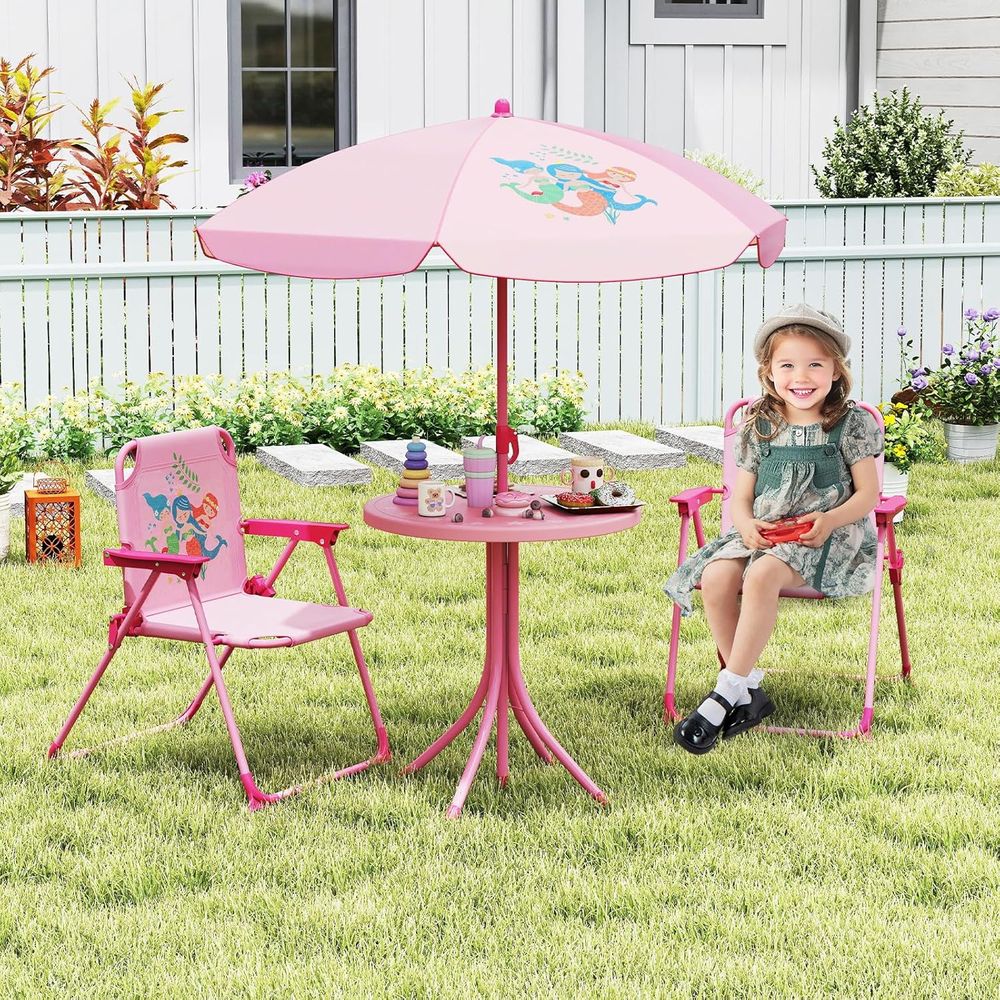 Çocuk Piknik Masası, 2 Katlanı - Kids Outdoor Table And Chairs With Umbrella incelemesi ve fiyatı