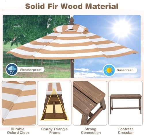 Çocuk Piknik Masası, Çıkarılab - Kids Outdoor Table With Umbrella incelemesi ve fiyatı
