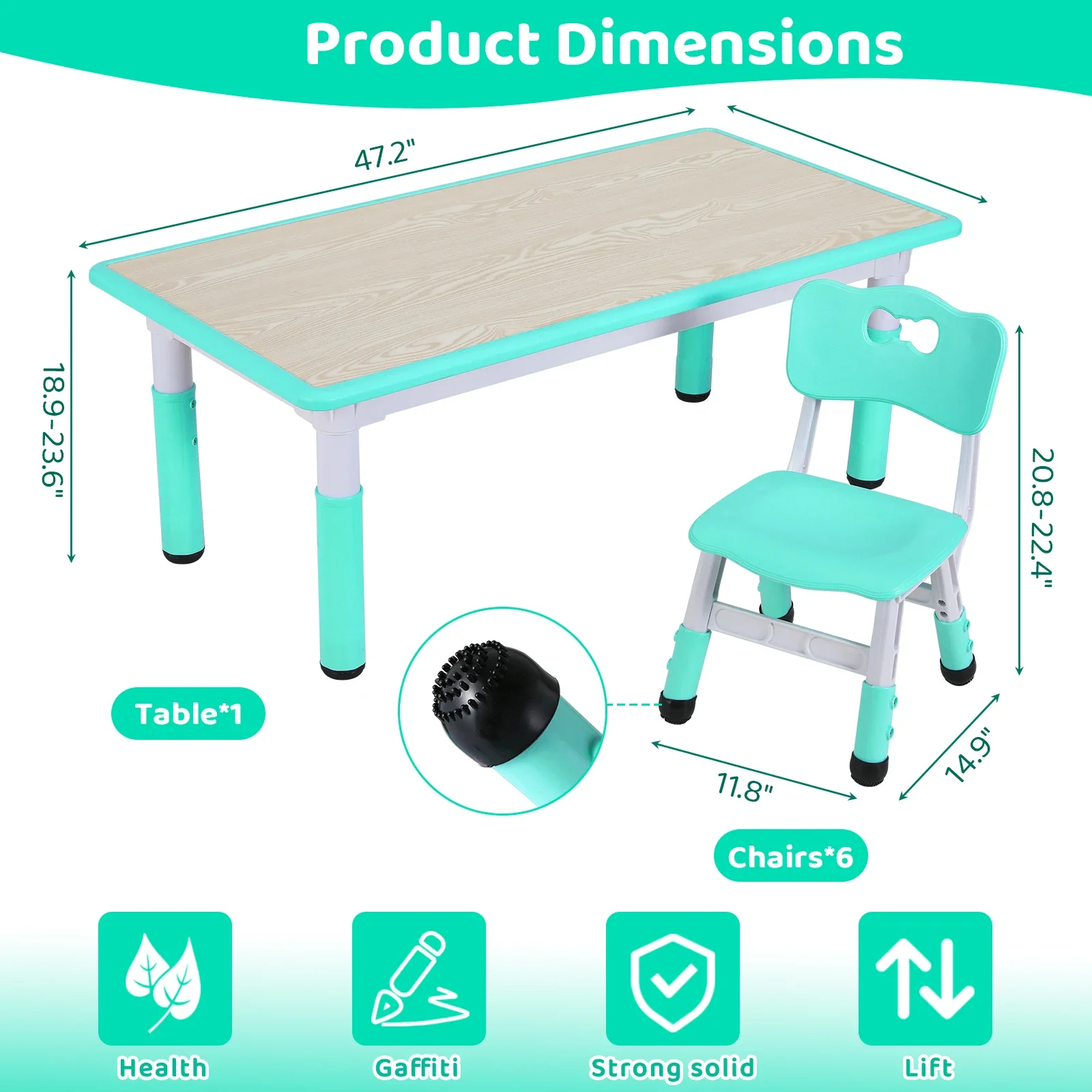 Çocuklar masa ve 6 sandalye se - Kids Outdoor Table And Chairs incelemesi ve fiyatı