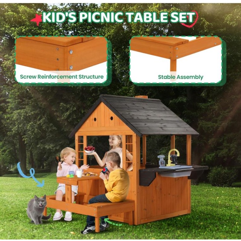 Çocuklar için Ahşap Oyun Evi,  - Kids Outdoor Sink incelemesi ve fiyatı