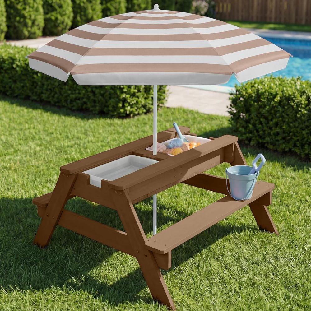 Çocuklar için Şemsiyeli Piknik - Kids Outdoor Table With Umbrella incelemesi ve fiyatı