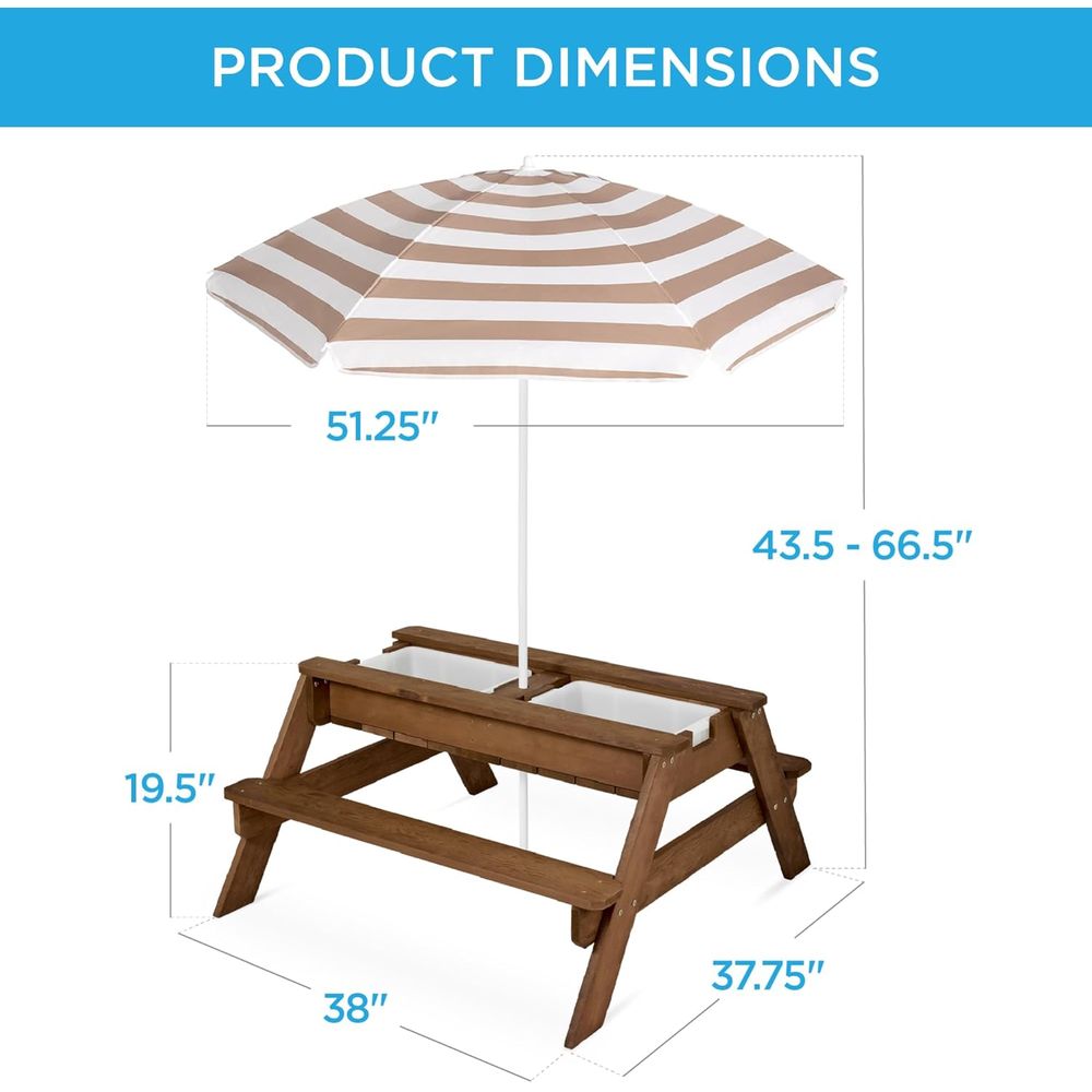Çocuklar için Şemsiyeli Piknik - Kids Outdoor Table With Umbrella incelemesi ve fiyatı