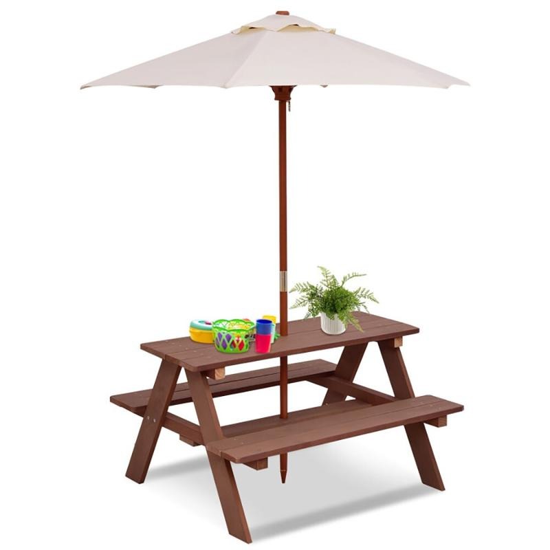 Açık Hava 4 Kişilik Çocuk Pikn - Kids Outdoor Table With Umbrella incelemesi ve fiyatı