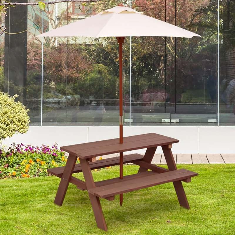Açık Hava 4 Kişilik Çocuk Pikn - Kids Outdoor Table With Umbrella incelemesi ve fiyatı
