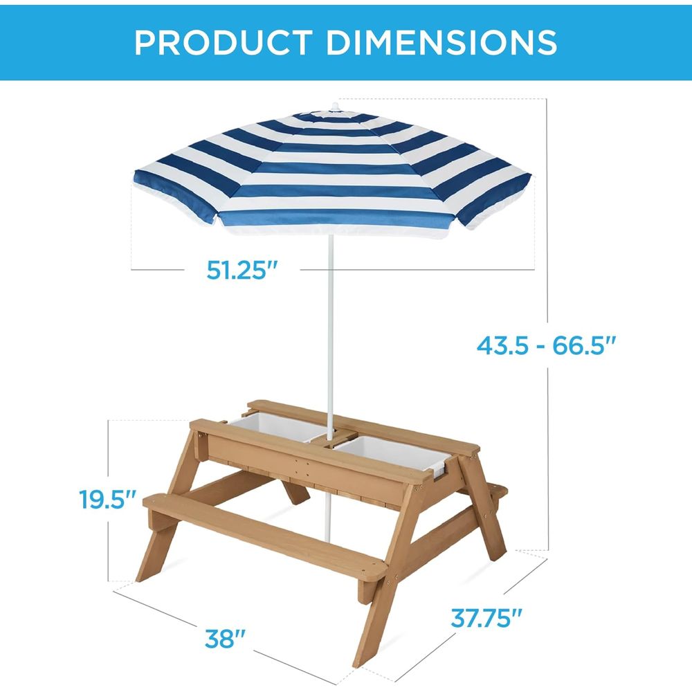 Çocuklar için Şemsiyeli Piknik - Kids Outdoor Table With Umbrella incelemesi ve fiyatı