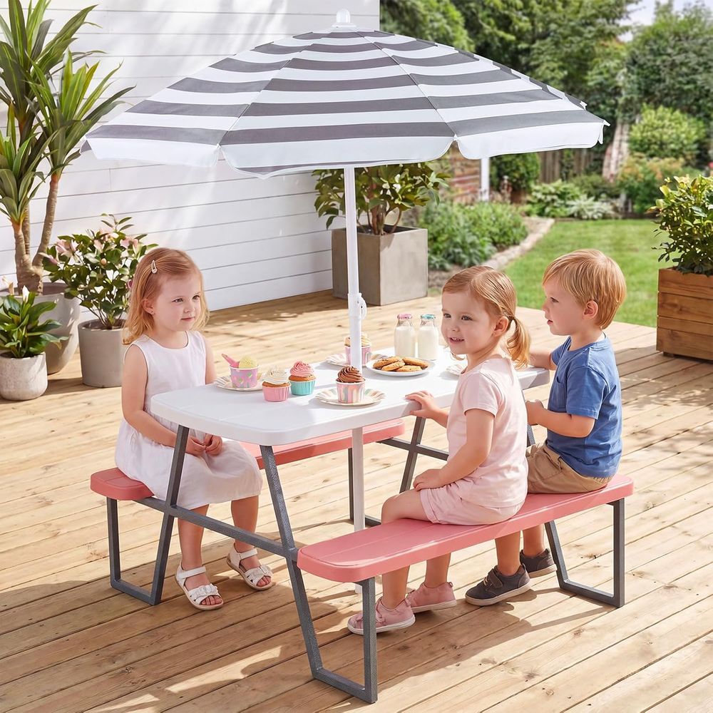 Çocuk Piknik Masası, Çıkarılab - Kids Outdoor Table With Umbrella incelemesi ve fiyatı