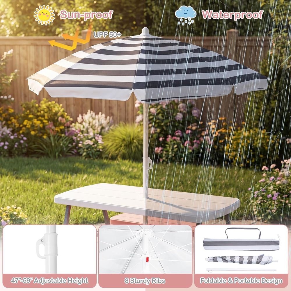 Çocuk Piknik Masası, Çıkarılab - Kids Outdoor Table With Umbrella incelemesi ve fiyatı
